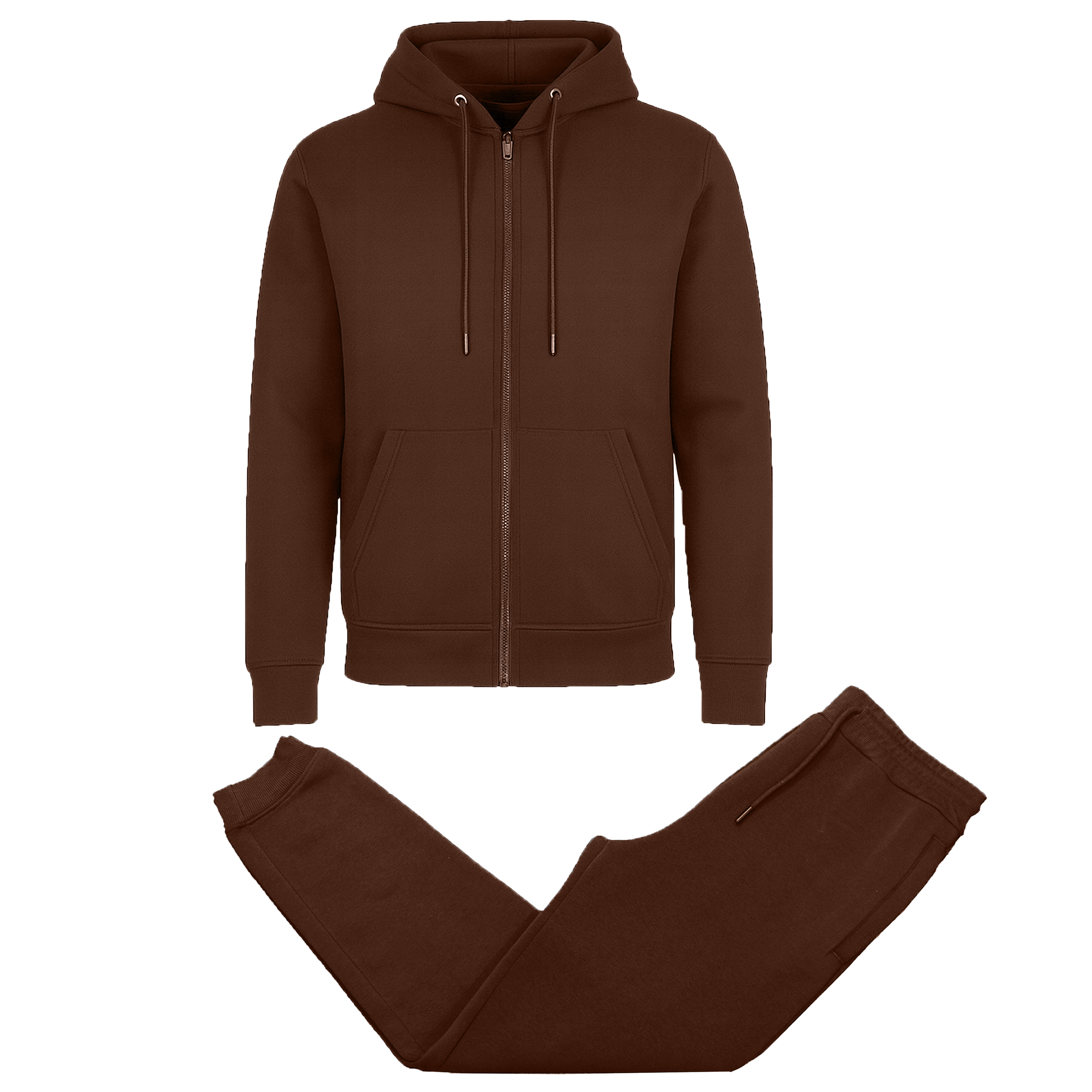 Mens Fleece-Lined Zip Hoodie & Jogger Set - Gallery 24