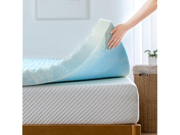 ZINUS 4" Swirl Gel Cooling Memory Foam Mattress Topper