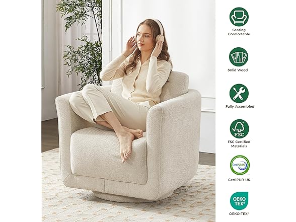 Swivel Accent Chair Beige