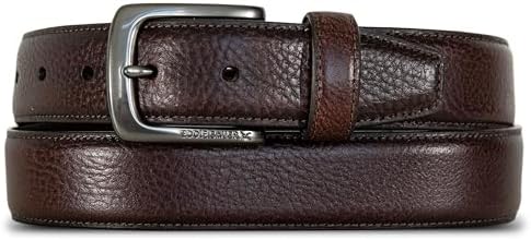 Eddie Bauer Men's Classic Feather Edge Leather Belt | Casual |Outdoor | Everyday | Buffalo Leather | Brown | X-Large