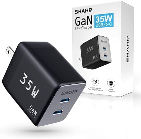 Sharp  Sharp USB C Charger - 35W, Dual Port (2  