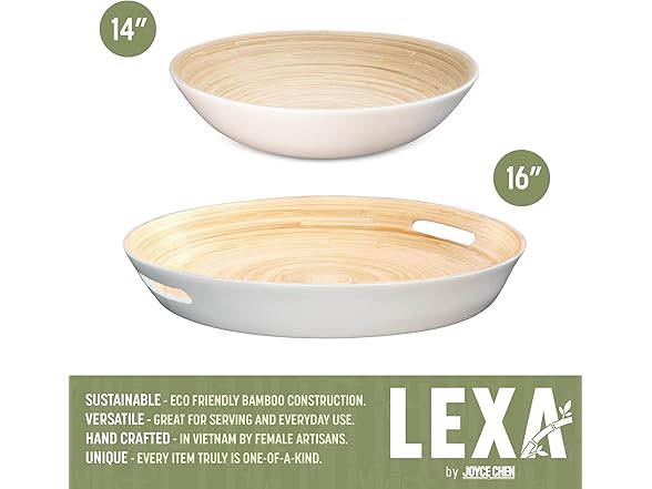 LEXA 2-Piece Handcrafted Bamboo Entertaining Set