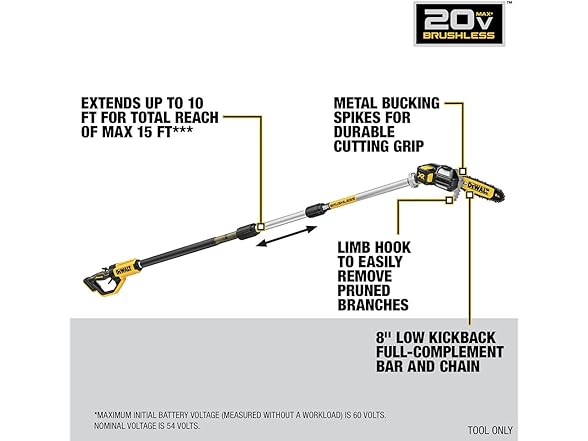 Dewalt DCPS620B DEWALT 20V MAX Cordless Pole Saw