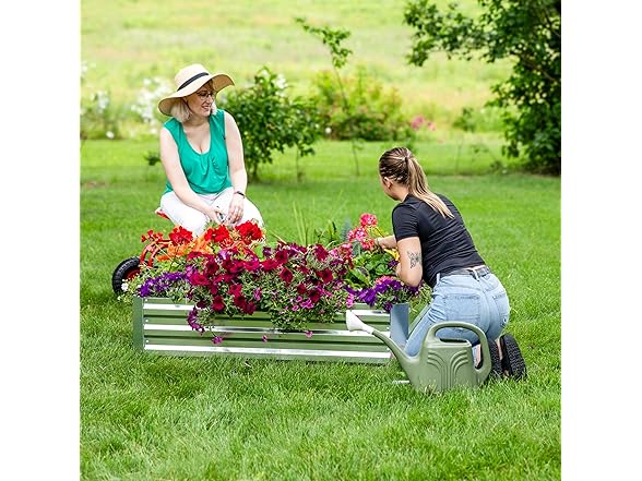 Sunnydaze Square Steel Garden Bed- Silver