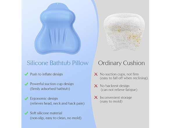 kixcvdm Silicone Bath Pillow