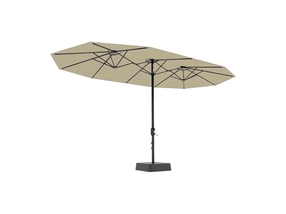 GarveeLife 15 ft Large Patio Umbrella with Base Included