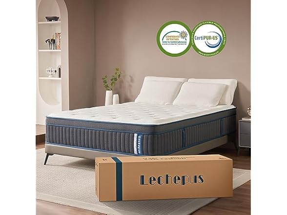 King Mattress, Lechepus 14 Inch Hybrid
