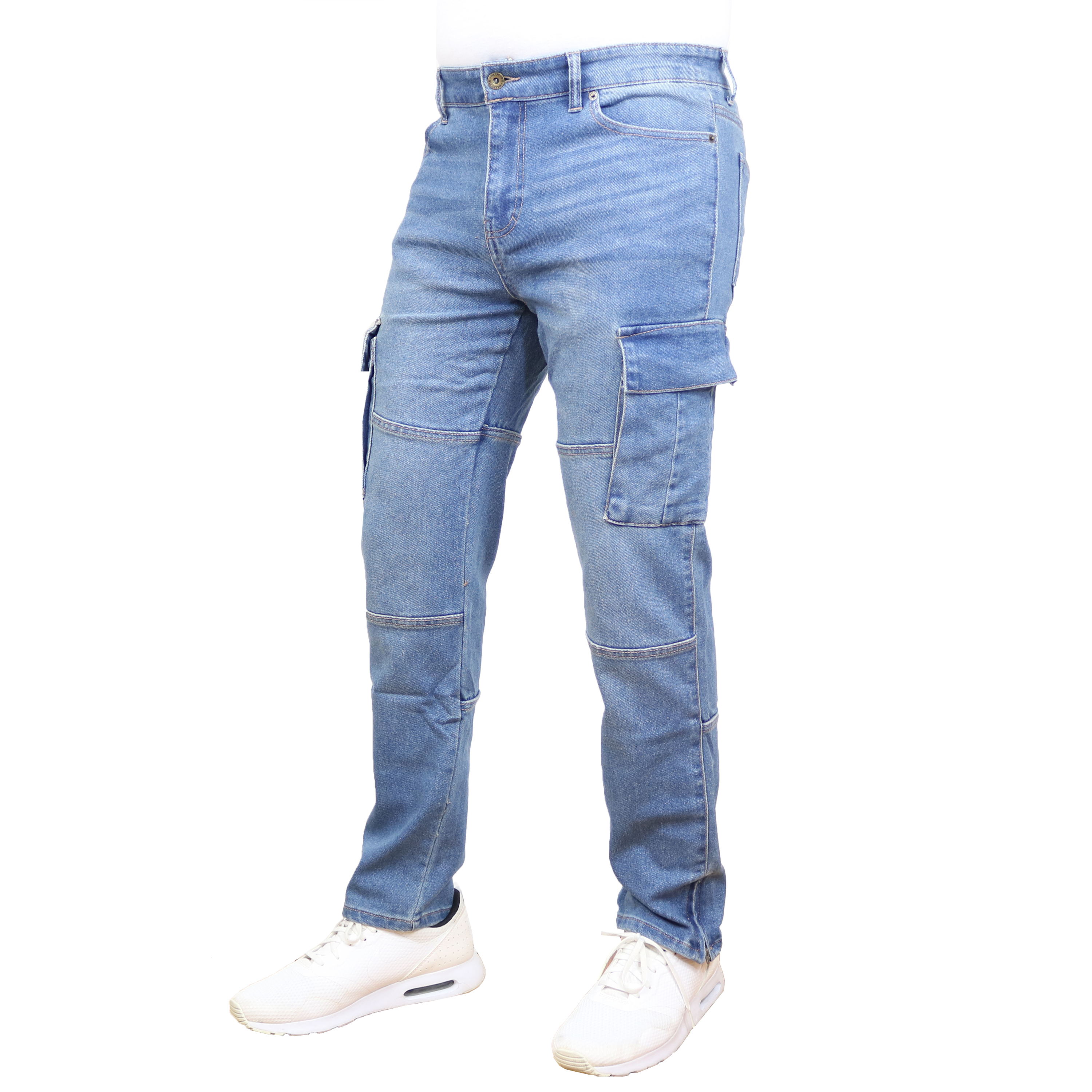 2Pk Asst Mens Stretch Cargo Jeans - Gallery 15