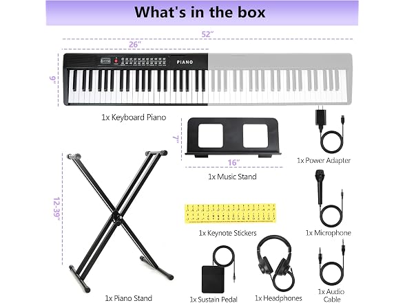 VEIYOUMO 88 Key SEMI-Weighted Piano
