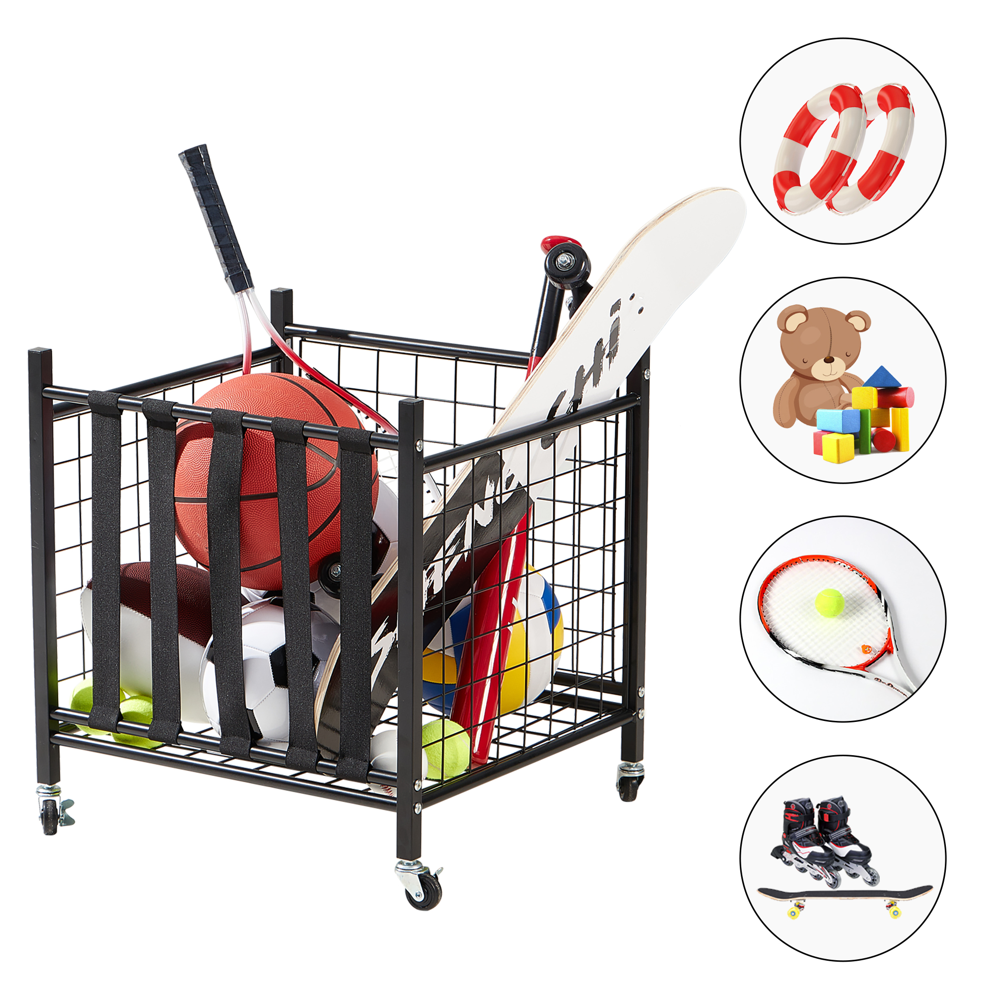 LUGO™ SC-21 Rolling Steel Storage Cart w/ Wheels - Gallery 12