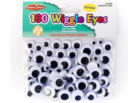 Wiggle Eyes Assorted 100ct Black