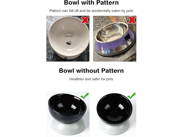 ABRUTY Cat Water Bowl, 16 OZ Ceramic Elevated