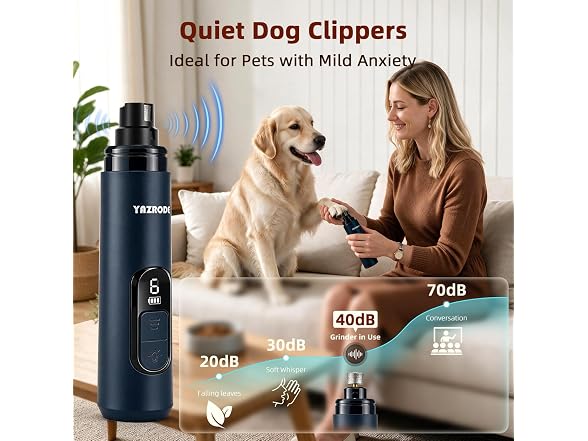 Quiet Dog Nail Grinder with Light