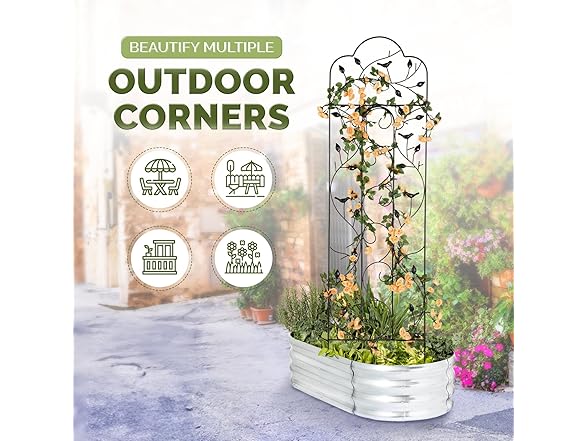 Idzo 60in 5ft 100% Metal Garden Trellises