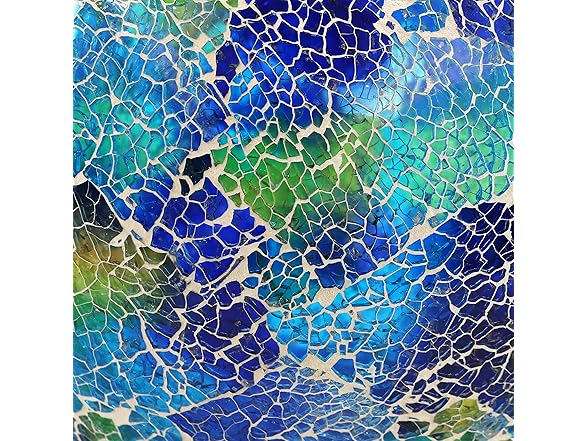 Sunnydaze 10 inch Solar Gazing Ball, Crackled Azul Terra