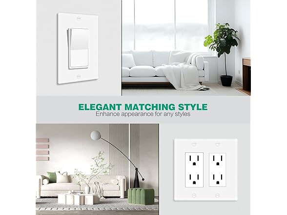 BKDEORS 2-Gang Wall Plate Switch Outlet Covers