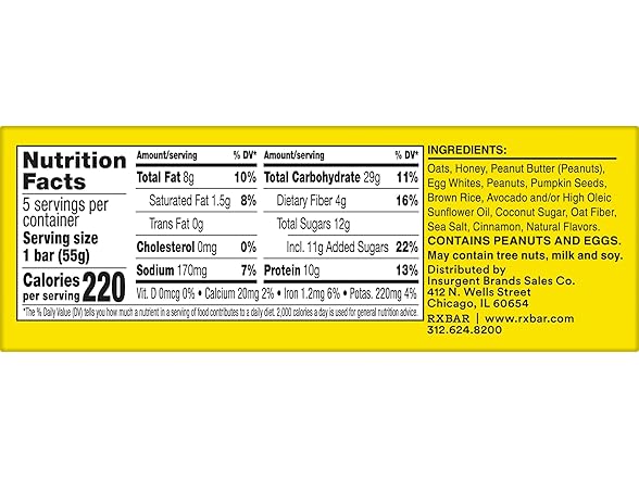 5Ct RXBAR Nut Butter and Oat Protein Bars