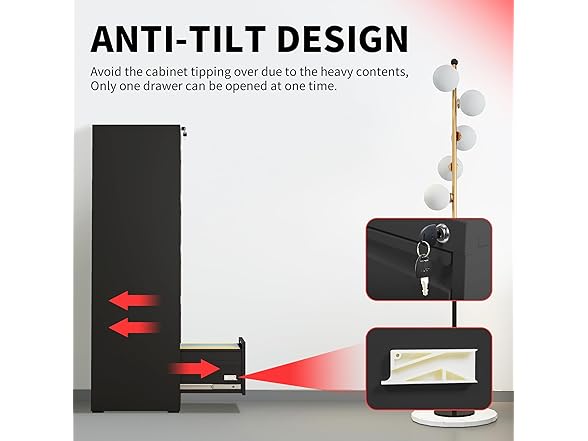 DARTIIA 5 Drawer Vertical File Cabinet