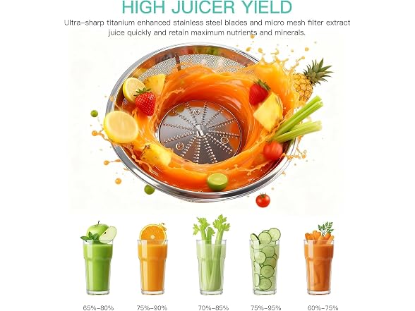 AZEUS Juicer Extractor with Titanium Blades