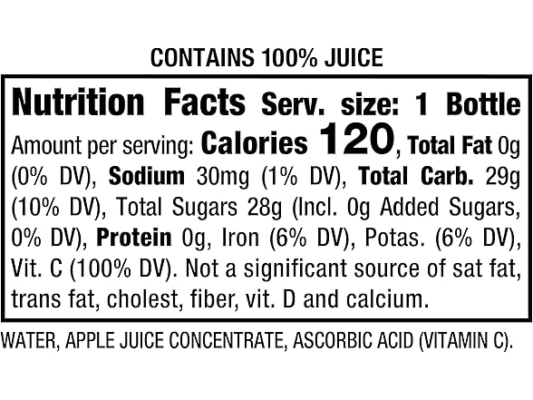 Mott's Apple Juice, 8oz bottles, 6pk