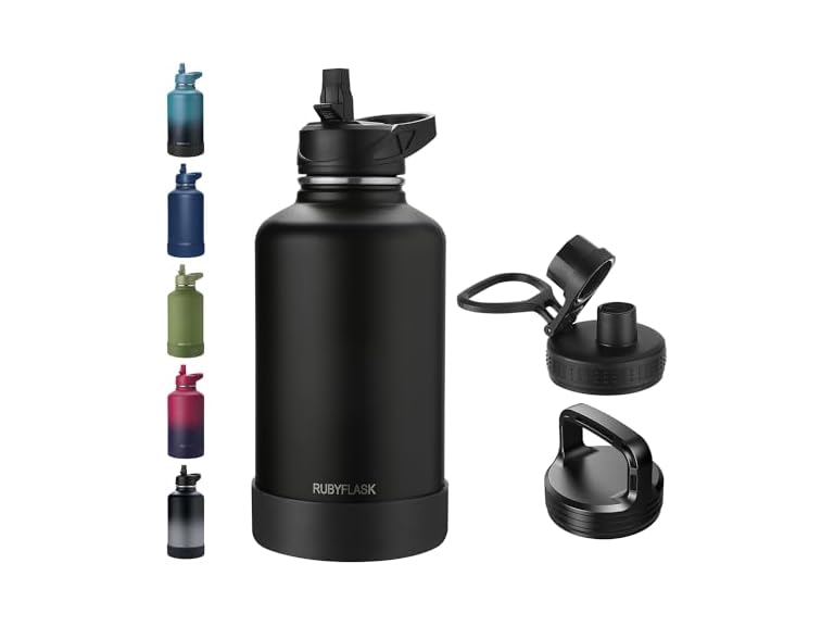RUBYFLASK 64oz Insulated Water Bottle
