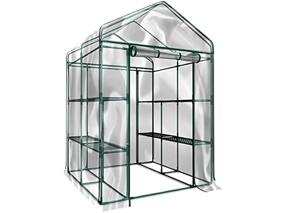 Home-Complete Walk in Greenhouse with 8 Sturdy Shelves