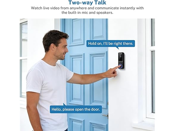 ElioVana 1080P Wireless Home Security Doorbell