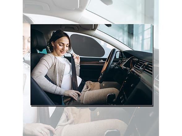 Zone Tech SS0019 Side Window Cling On Sun Shades- 2-Pack Bl