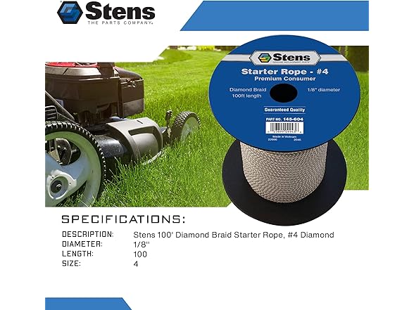 Stens 145-604 Diamond Braid Starter Rope