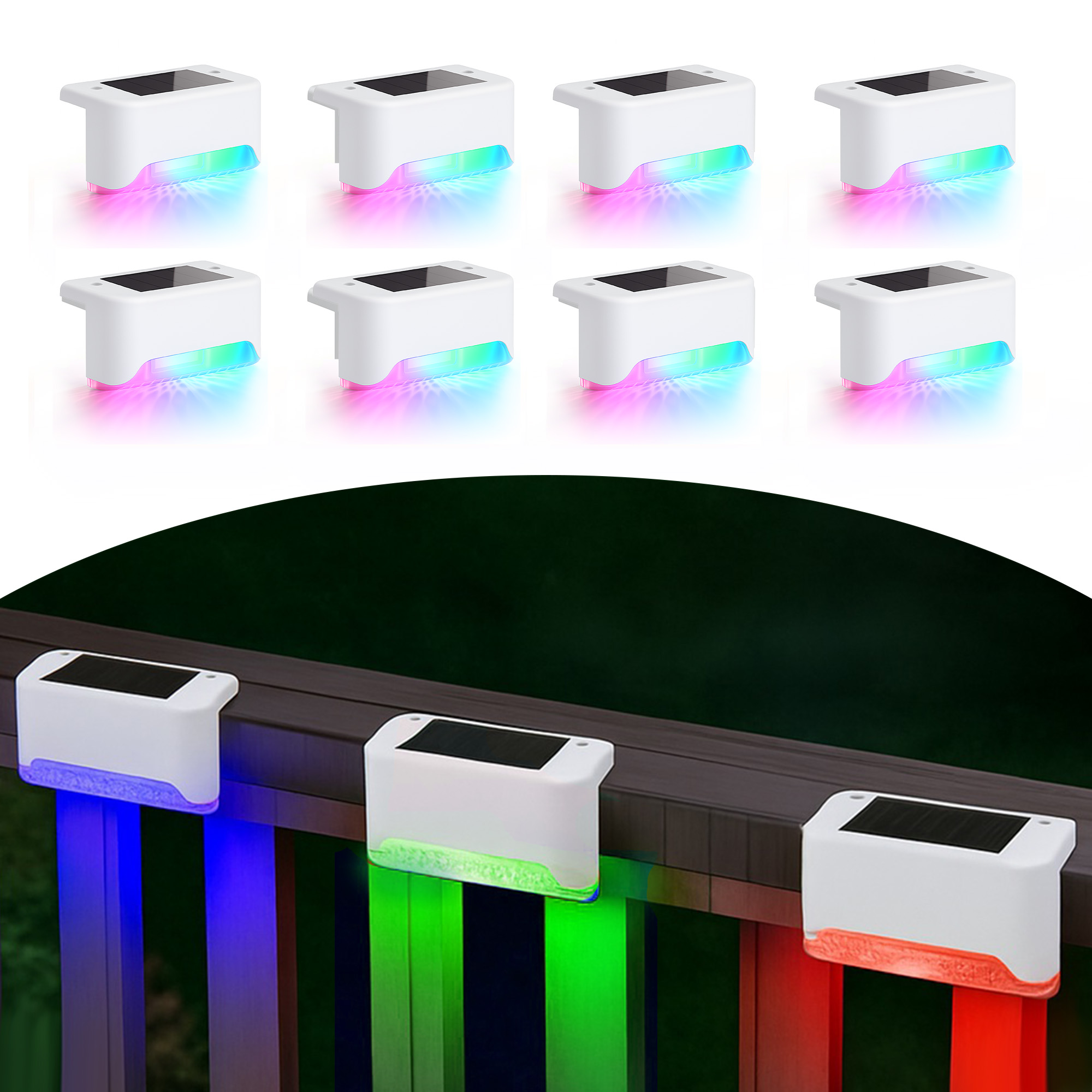 8-Pk Solar LED Deck & Step Lights- Choose Color - Gallery 33
