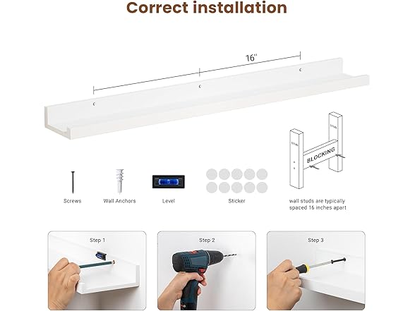 Heimlove BC1582525060030 floating shelves for wall