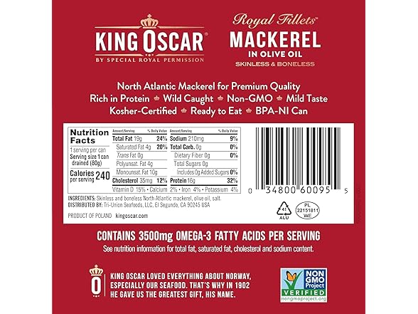 King Oscar Mackerel Lemon 4.05oz