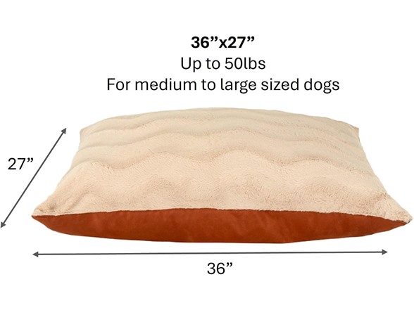 Furhaven Large Plush & Twill High-Loft Pillow Pet Bed, Spice - Gallery 4