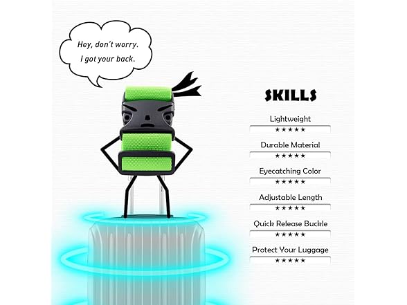 Luggage Straps 74x2 Fluorescent Green