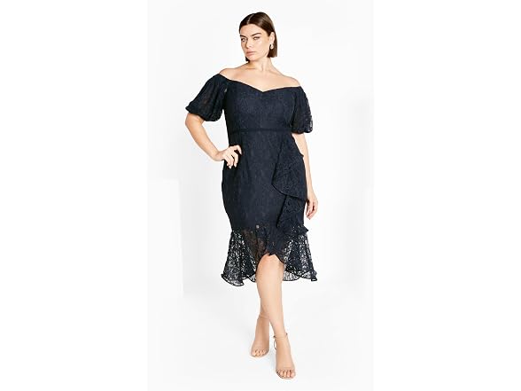 City Chic Women (16 Plus) Lace Lily Dress