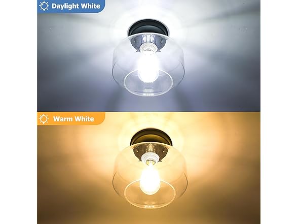 TOBUSA Semi Flush Mount Ceiling Light 2 Pack, Clear