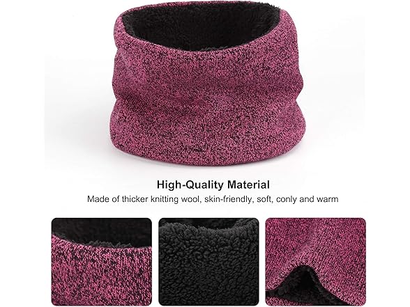 Mysuntown W0092 Beanie Hat Scarf Gloves Set Rose Red