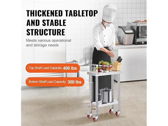VEVOR Stainless Steel Work Table 12 x