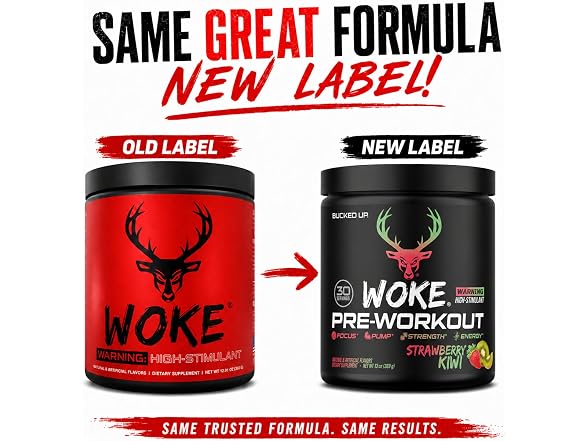 Bucked Up Woke HIGH STIM Pre Workout Best Tasting