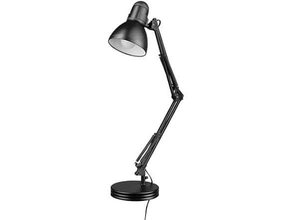 GLOBE Swing Arm Desk Lamp 28in Black
