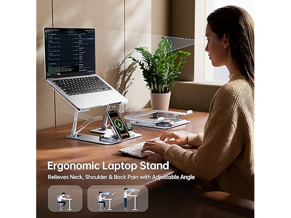 GUSGU 3-in-1 Wireless Charger and Laptop Stand - Gallery 2