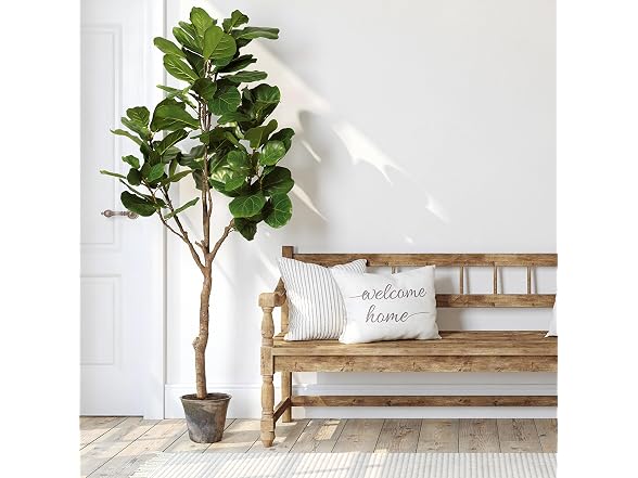 National Tree Company 79 Inch Artificial Fiddle Leaf Fig Tree in Clay Pot