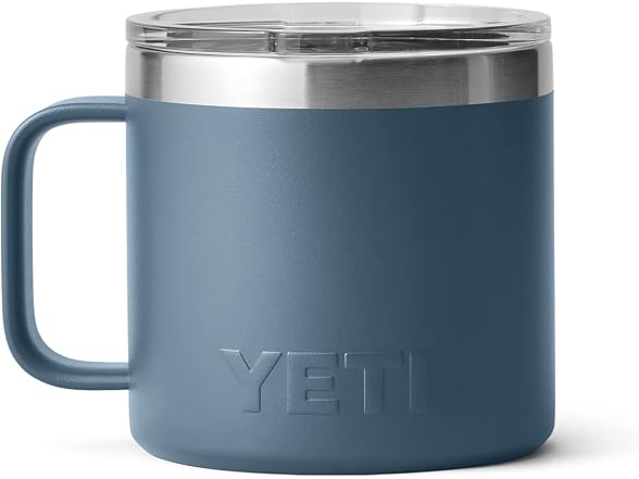 YETI Stainless Steel Rambler Drinking Cup, 14oz, Nordic Blue