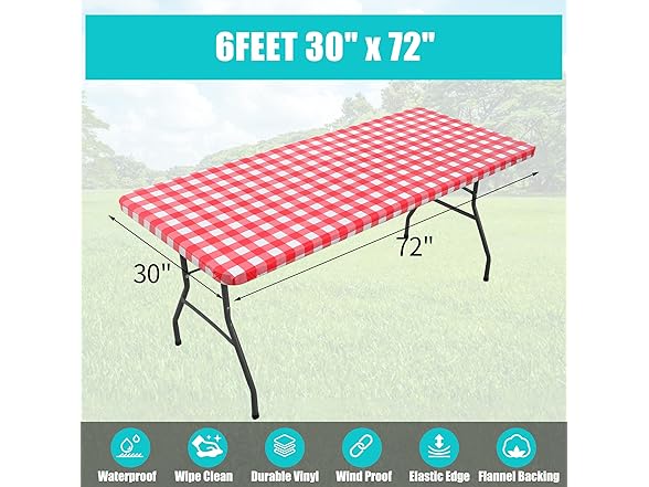 5 PC Rectangular Picnic Table Clothes