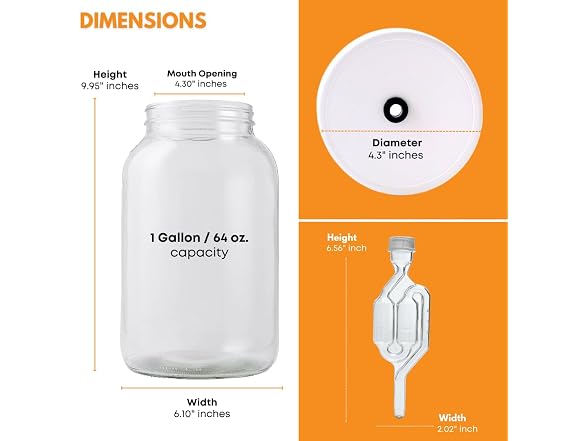 Glass Jar with Lid | 1 Gallon 