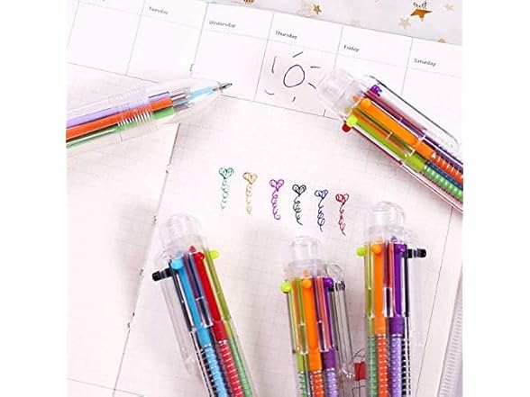 KDDOM 4 Pcs Multicolor Retractable Pen