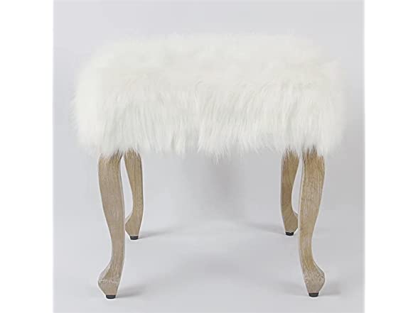 HomePop Faux Fur Square Stool