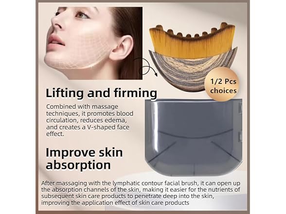 2 Pack Lymphatic Contour Face Sculpting Brush