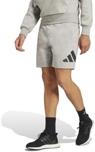 adidas Men's Tall Size Essentials Big Logo Single Jersey 7-Inch Shorts, Medium Grey Heather/Black