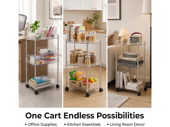 American Dream 3-Tier Acrylic Cart